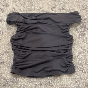 FOREVER 21 Charcoal ruffle “going out” top/tank NWT SIZE:S